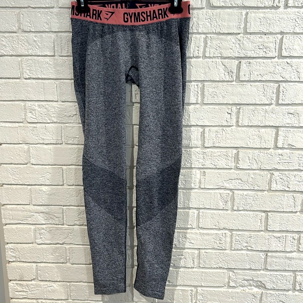 Gymshark Gray Legging With Pink Band- Size Medium